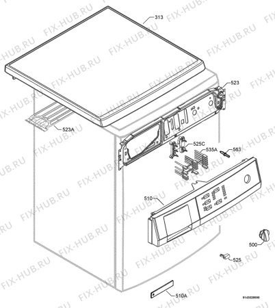 Взрыв-схема стиральной машины Aeg Electrolux L52610 - Схема узла Command panel 037